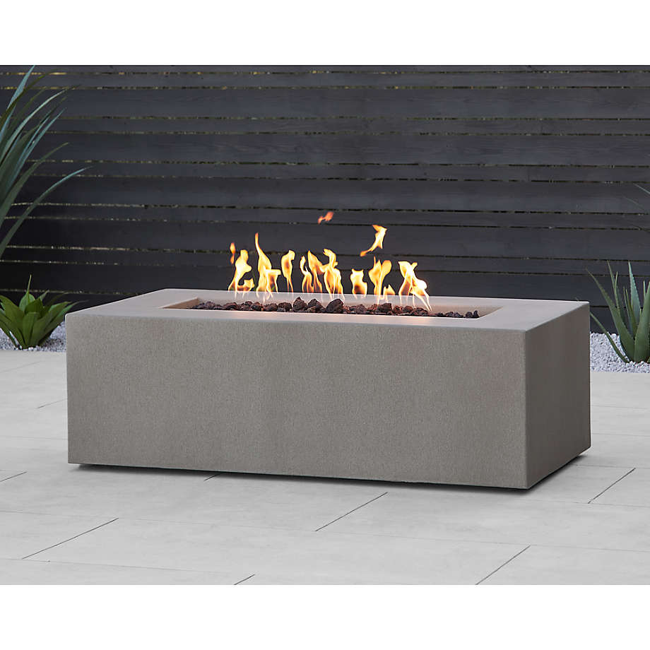 Plateau Rectangle Outdoor Propane Fire Pit Table
