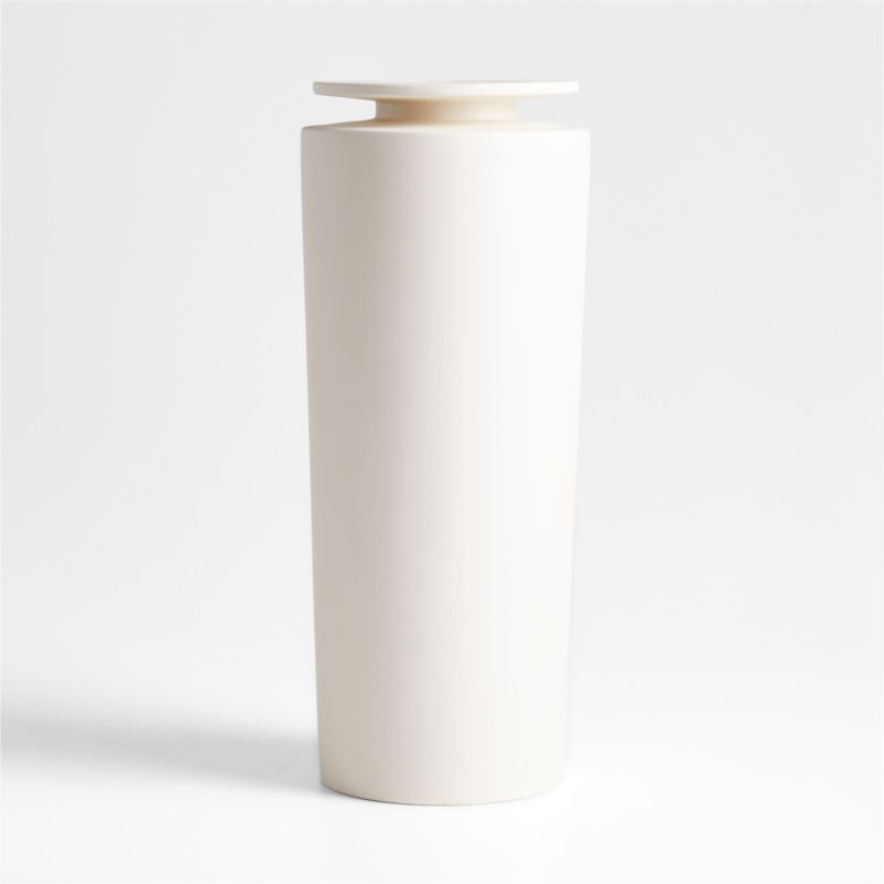 Plateia Large White Earthenware Vase 15.75" - image 11 of 13