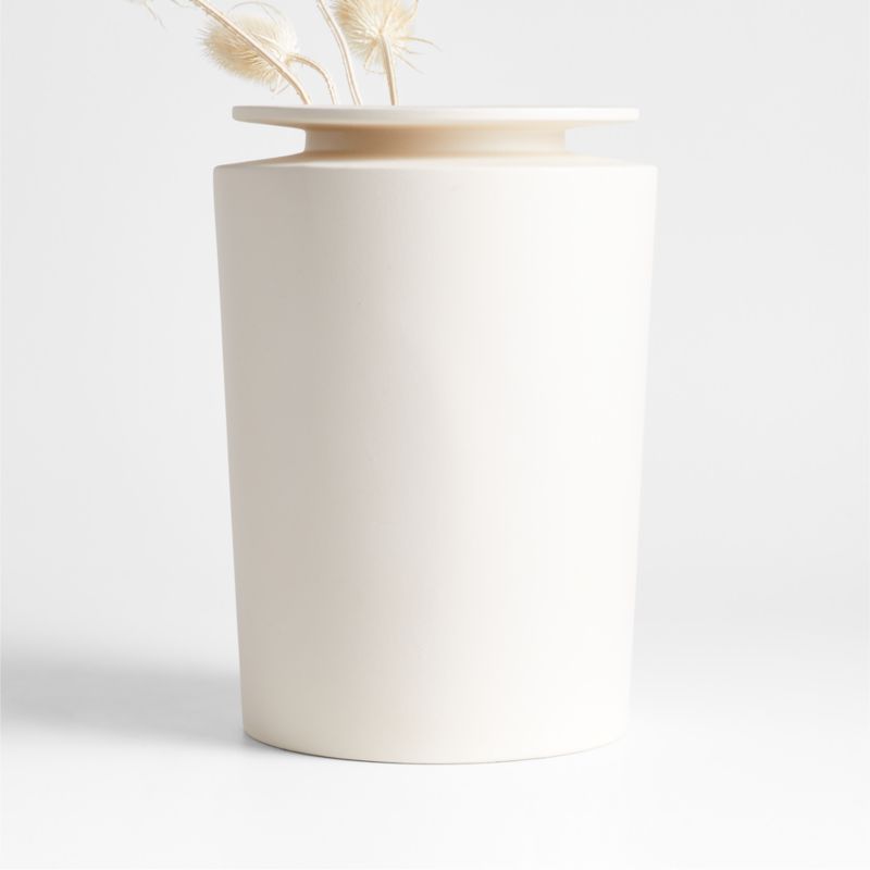 Plateia Medium White Earthenware Vase 12" - image 0 of 12