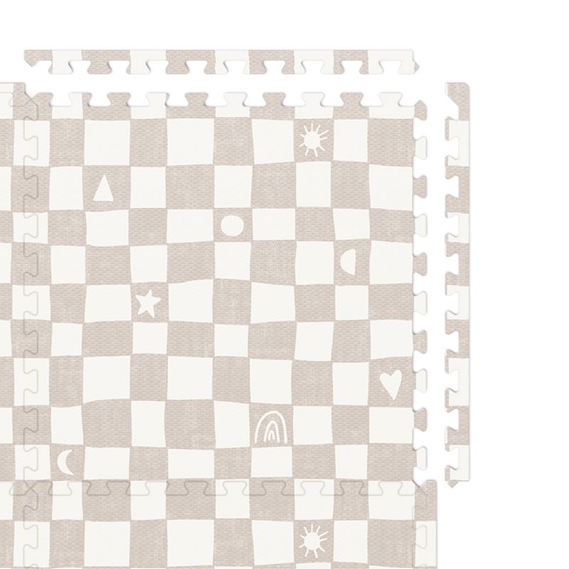 Lalo Oatmeal White Checkered 4x6 Baby Play Mat - image 4 of 6