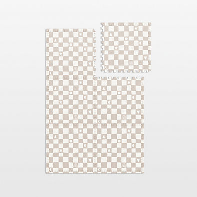 View Lalo Oatmeal White Checkered 4x6 Baby Play Mat details