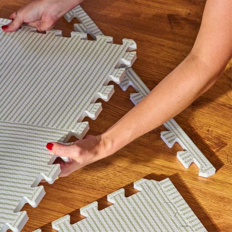 Lalo Sage Green Wickerwork 4x6 Baby Play Mat - image 1 of 6