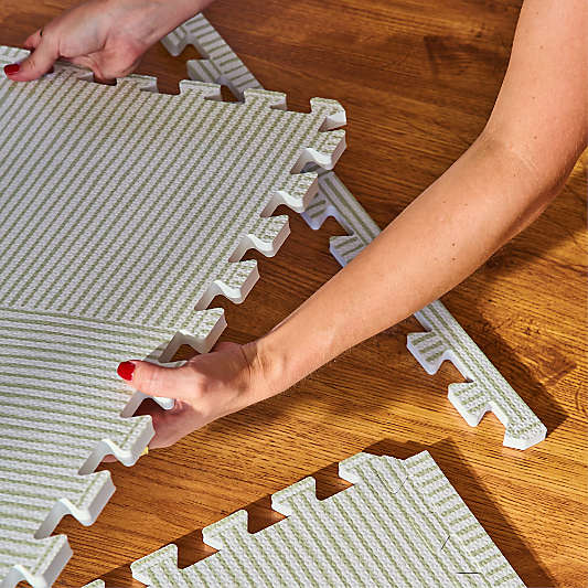Lalo Sage Green Wickerwork 4x6 Baby Play Mat