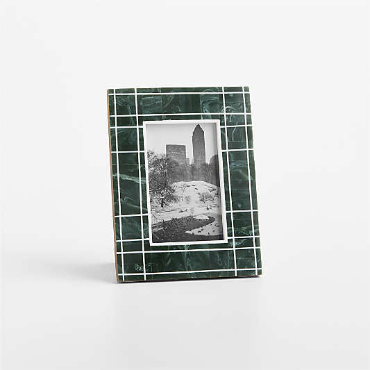 Plaid Green Resin Picture Frame 4"x6"