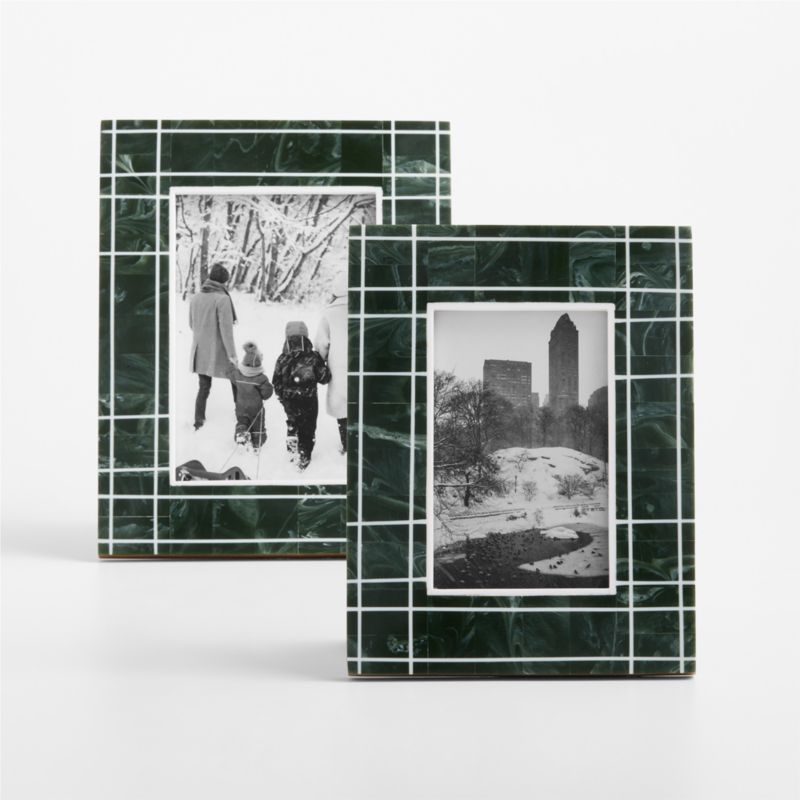 Plaid Green Resin Picture Frame 4"x6" - image 1 of 5
