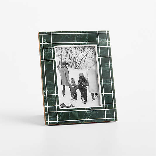 Plaid Green Resin Picture Frame 5"x7"
