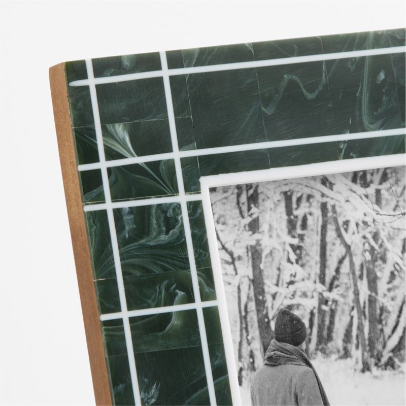 Plaid Green Resin Picture Frame 5"x7" - image 2 of 5