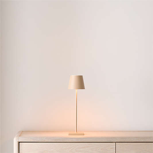 Poldina Pro Sand Brown Metal Table Lamp by Zafferano America 15"
