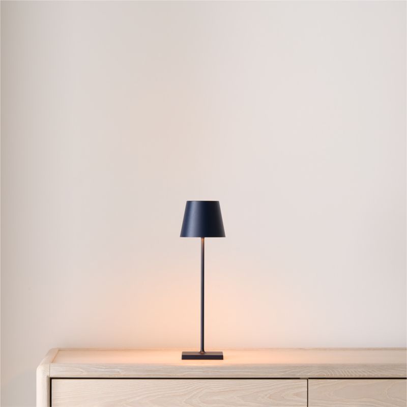 Poldina Pro Steel Blue Metal Table Lamp by Zafferano America 15" - image 1 of 3