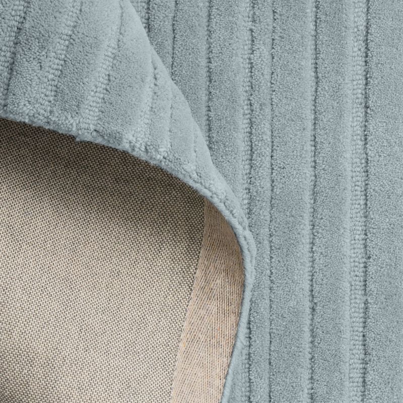 Paloma Textured Stripe Mist Blue Wool Kids Area Rug 5'x8' - image 3 of 5
