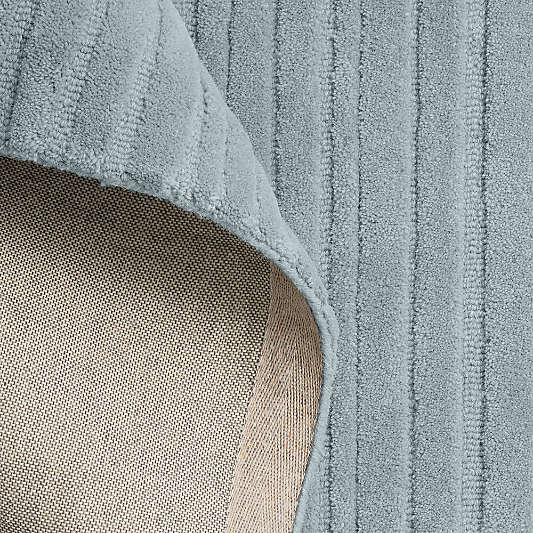 Paloma Textured Stripe Mist Blue Wool Kids Area Rug Swatch