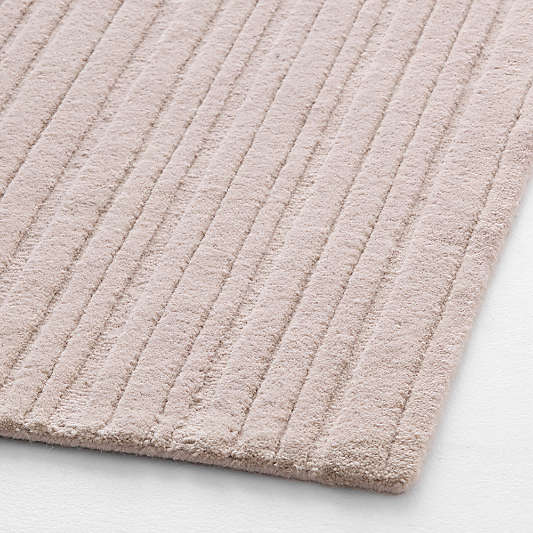 Paloma Textured Stripe Rosy Lilac Wool Kids Area Rug