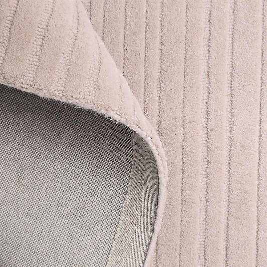 Paloma Textured Stripe Rosy Lilac Wool Kids Area Rug Swatch