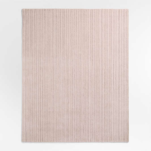 Paloma Textured Stripe Rosy Lilac Wool Kids Area Rug
