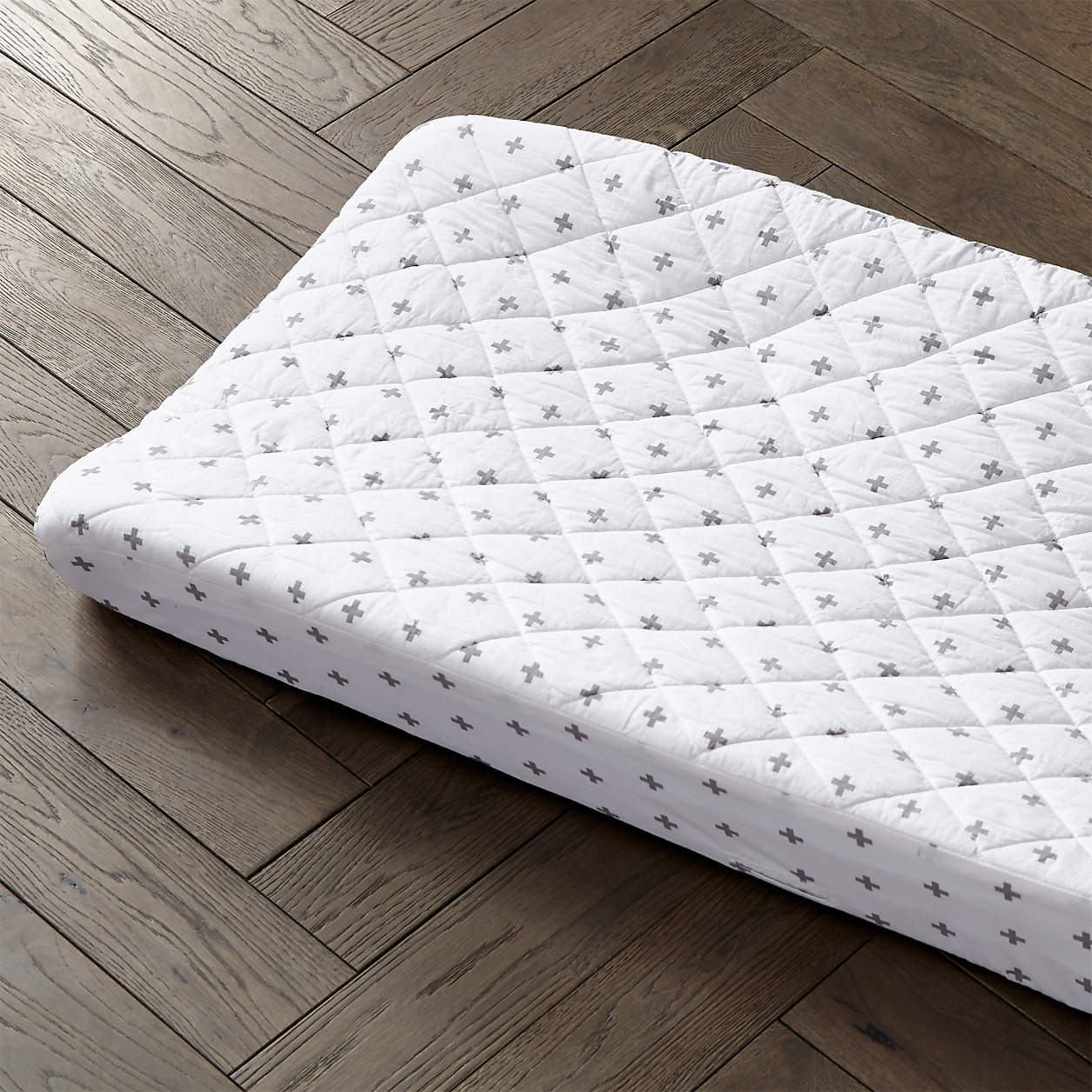 Grey Plus Sign Baby Changing Pad Cover + Reviews Crate & Kids