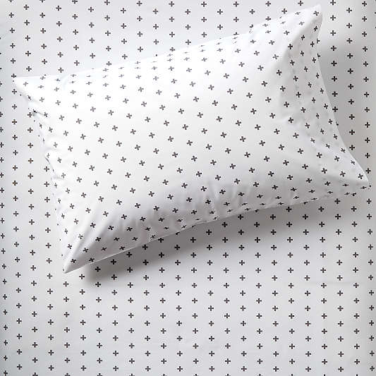 Organic Grey Plus Sign Kids Pillowcase