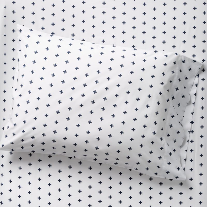 Kids Organic Indigo Plus Sign Pillowcase - image 0 of 5