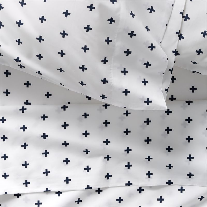 Kids Organic Indigo Plus Sign Pillowcase - image 3 of 5