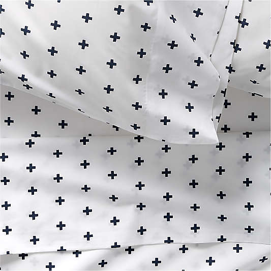 Kids Organic Indigo Plus Sign Pillowcase