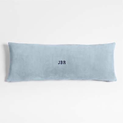 Plush 54x20 Sky Blue Body Pillow with Feather Insert