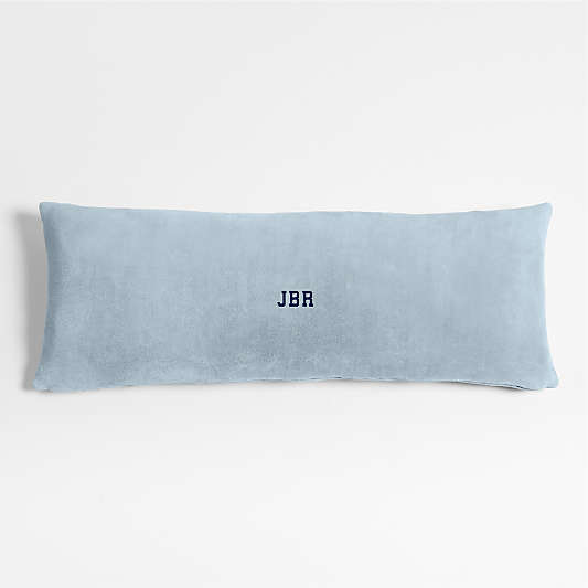 Plush 54x20 Sky Blue Body Pillow with Feather Insert