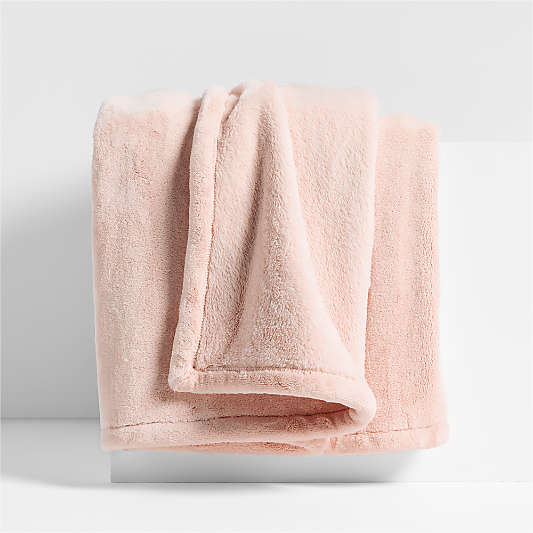 Plush 70x55 Pale Pink Throw Blanket