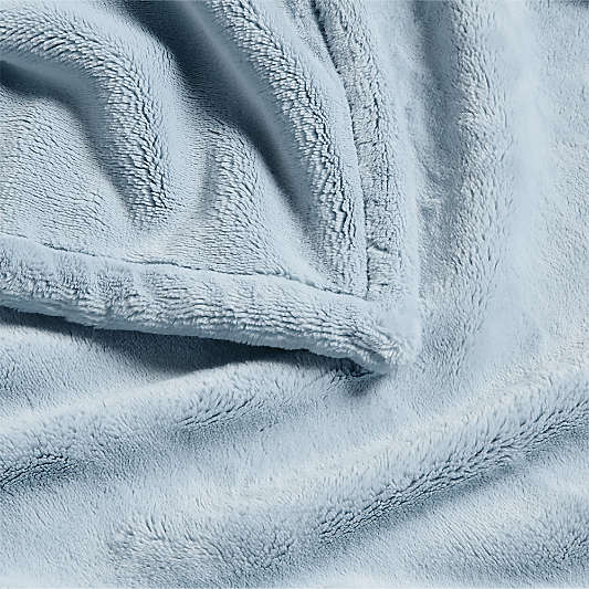 Plush 70x55 Sky Blue Throw Blanket