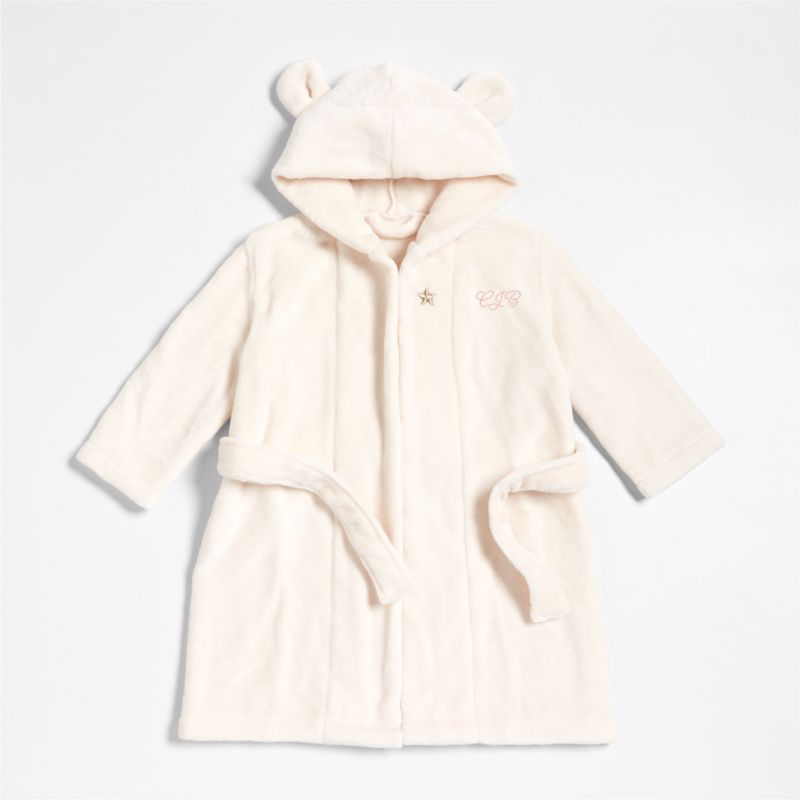 Babyhug Cotton Knit Full Sleeves Hooded Bath Robe Text Embroidery - Orange main image 1