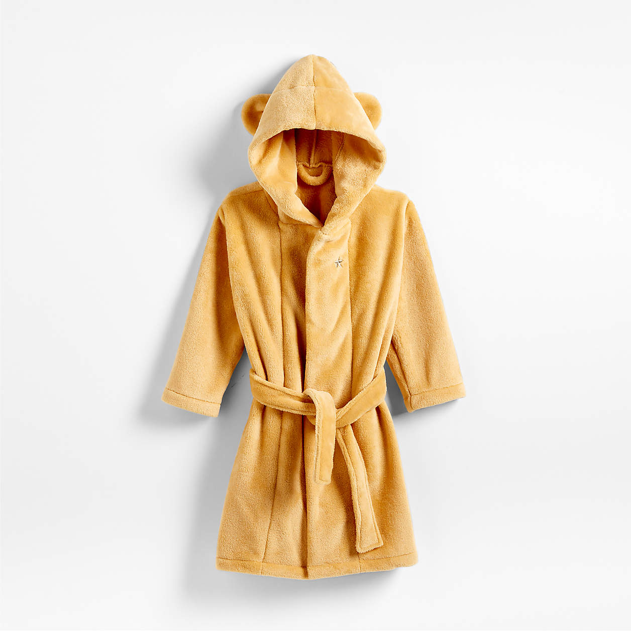 Medium Gold Plush Hooded Kids Personalized Bath Robe + Reviews Crate & Kids