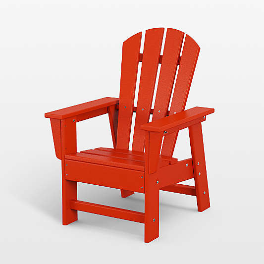 Sunset Red Outdoor Kids Adirondack Chair by POLYWOOD ®