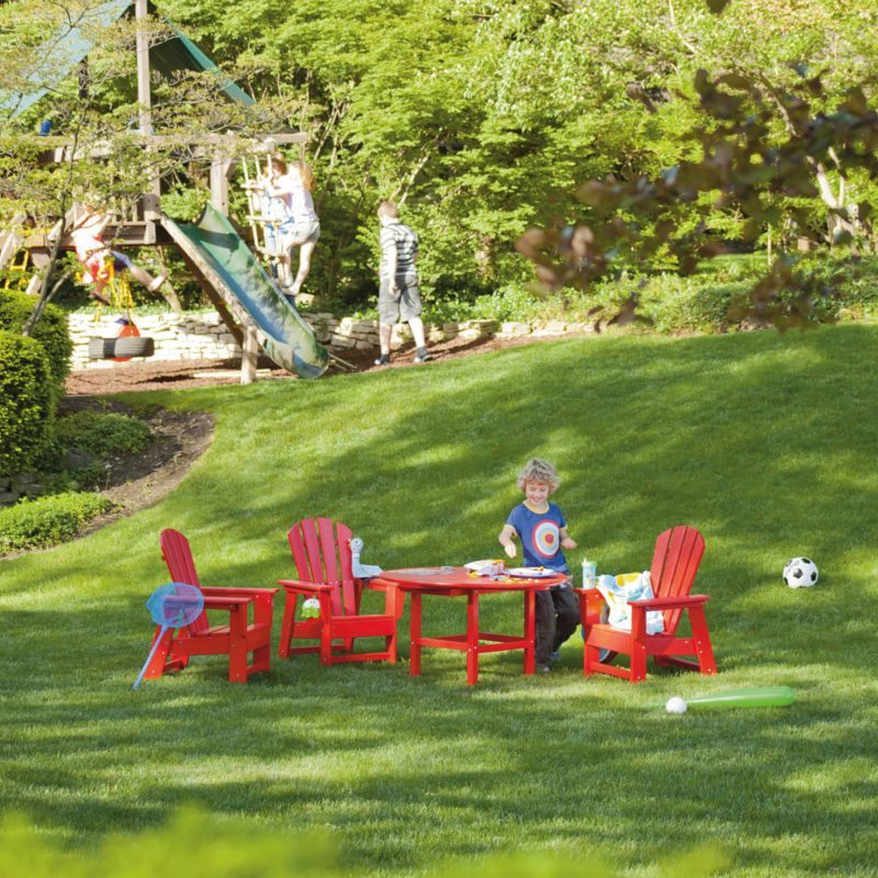 Aruba Blue Outdoor Kids Adirondack Chair by POLYWOOD ® - image 1 of 3