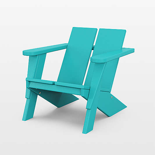 Paso Aruba Blue Outdoor Kids Adirondack Chair by POLYWOOD ®