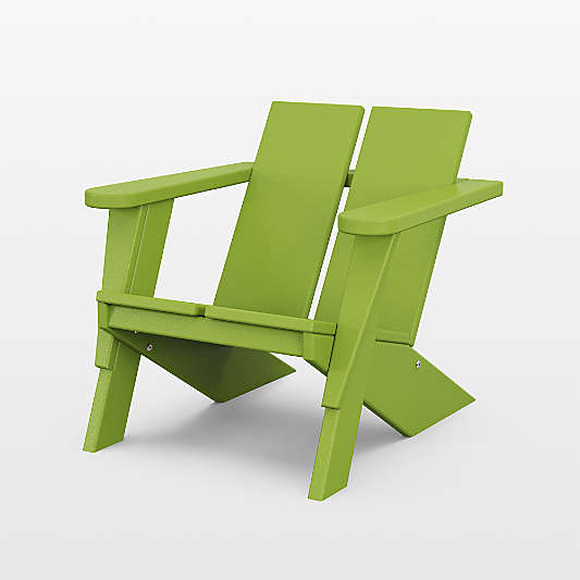 Paso Lime Green Outdoor Kids Adirondack Chair by POLYWOOD ®