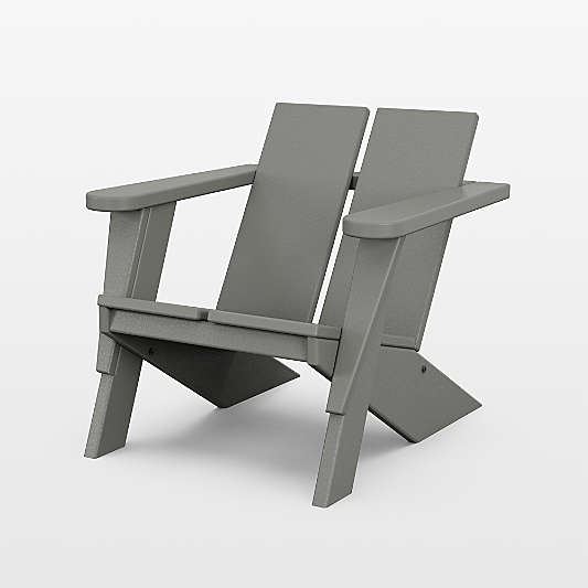 Paso Slate Grey Outdoor Kids Adirondack Chair by POLYWOOD ®