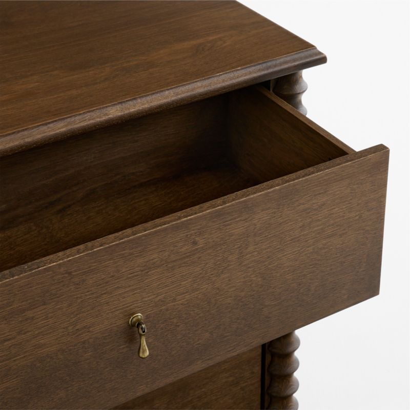 Pembroke 64" Deep Brown Oak Wood 6-Drawer Dresser - image 3 of 5