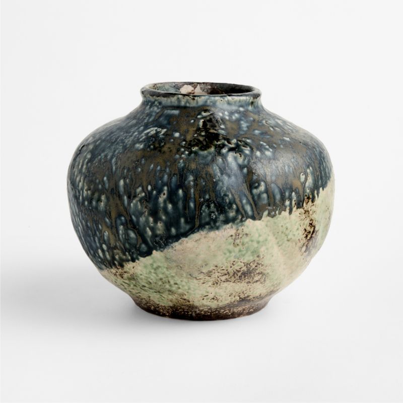 Pompeii Blue Ceramic Vase 7.5" - image 7 of 9