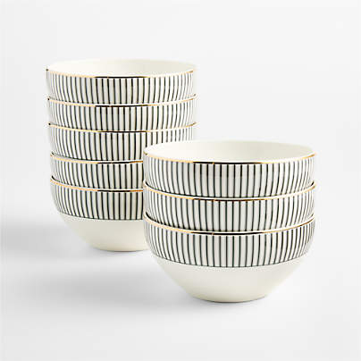 Piano Porcelain Cereal Bowls, Set of 8