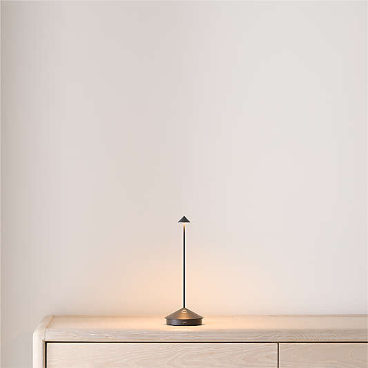 Pina Pro Dark Grey Metal Table Lamp by Zafferano America 11.4"