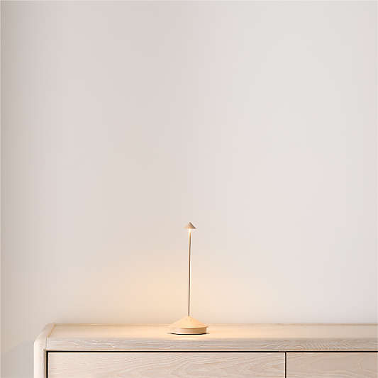 Pina Pro Sand Brown Metal Table Lamp by Zafferano America 11.4"