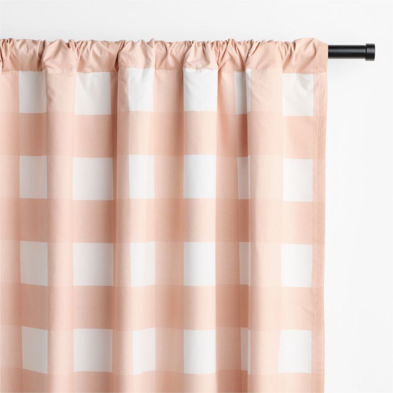 Pink Tint Buffalo Check Cotton Blackout Window Curtain Panel 44"x63" - image 3 of 10