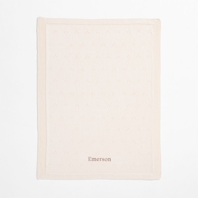 Pointelle Natural Undyed Flecked Organic Cotton Baby Stroller Blanket - image 3 of 6