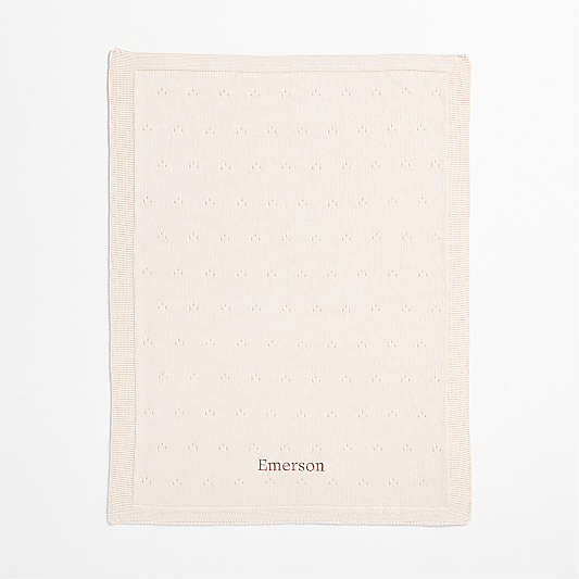 Pointelle Natural Undyed Flecked Organic Cotton Baby Stroller Blanket