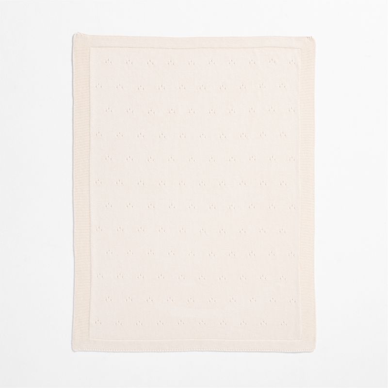 Pointelle Natural Undyed Flecked Organic Cotton Baby Stroller Blanket - image 4 of 6