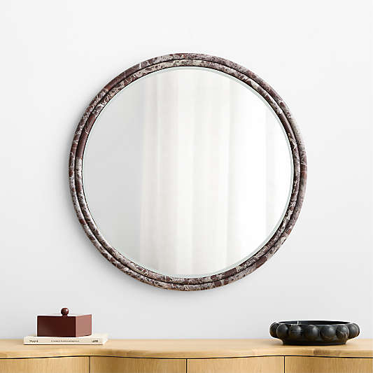 Paint the Lines Round Marble Wall Mirror by Venus Williams
