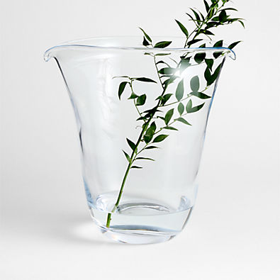View Pocket Low Wide Blown Glass Vase 14" by Daniel Humm details