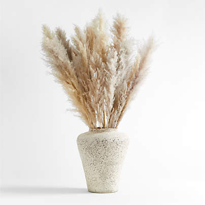 Grass Plume Feather Arrangement in Poe Volcanic Glaze Vase