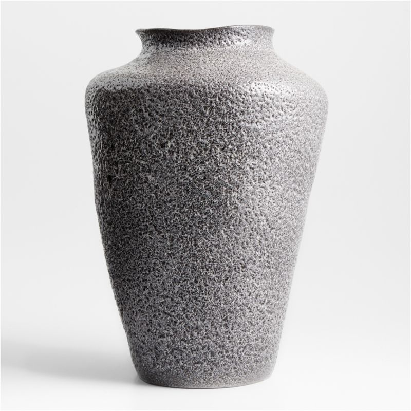 Poe Black Volcanic Glaze Vase 20"