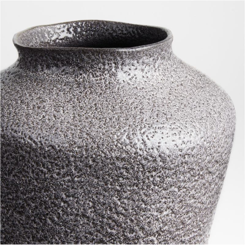 Poe Black Volcanic Glaze Vase 20"