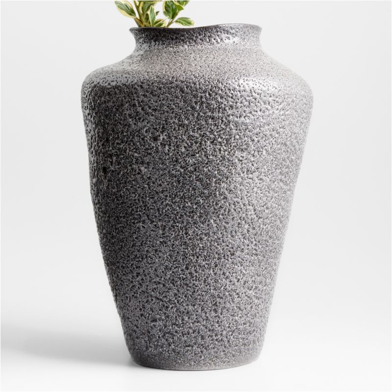 Poe Black Volcanic Glaze Vase 20"