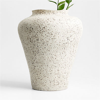 View Poe White Volcanic Glaze Vase 16" details
